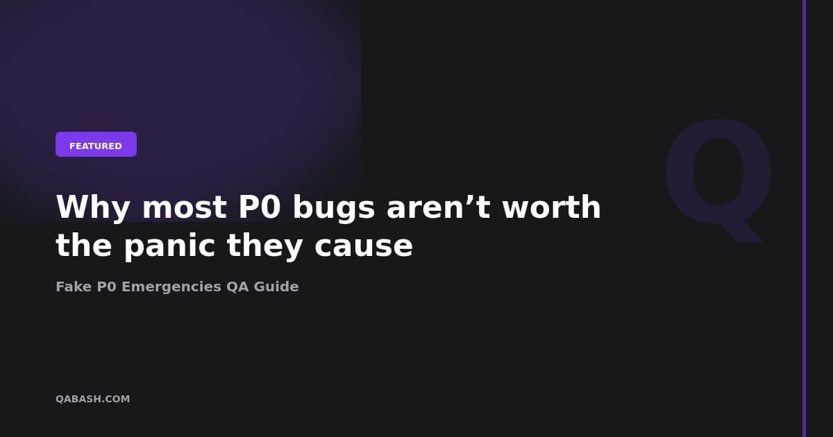 Fake P0 Emergencies QA Guide