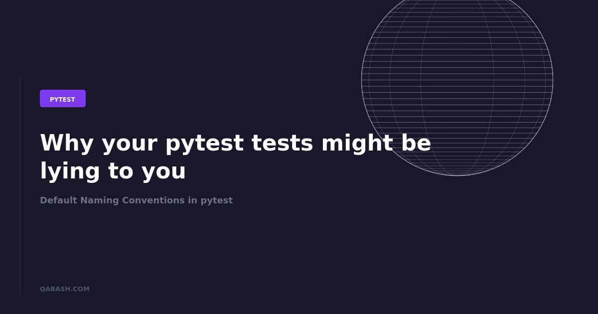 Default Naming Conventions in pytest