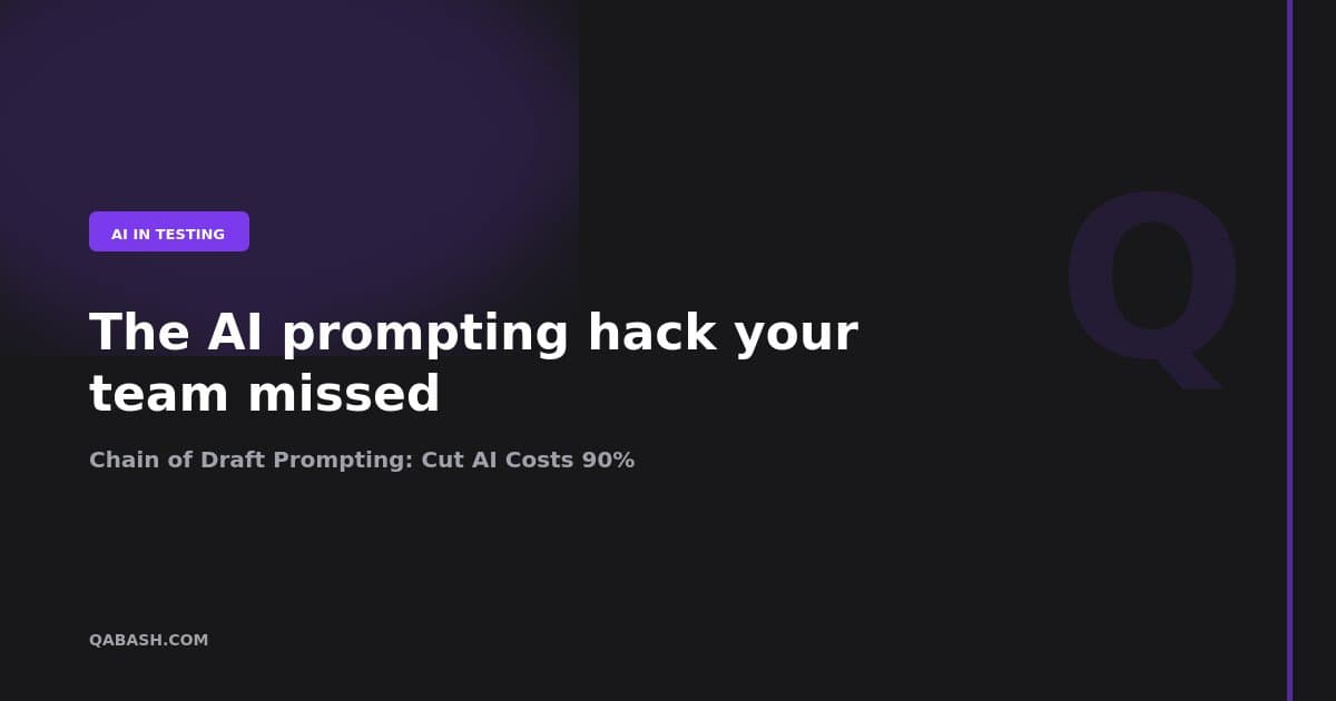 Chain of Draft Prompting: Cut AI Costs 90%
