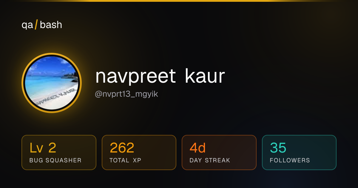 navpreet kaur (@nvprt13_mgyik) | QA Bash