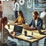 DALL·E-2024-06-24-10.29.18-A-modern-dynamic-image-of-a-diverse-group-of-young-professionals-collaborating-in-an-office-environment.-The-setting-includes-laptops-whiteboards-a-2